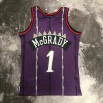 Maillot de Basket #1 Tracy Mcgrady Raptors 1998-99 Vintage Violet Imprimé